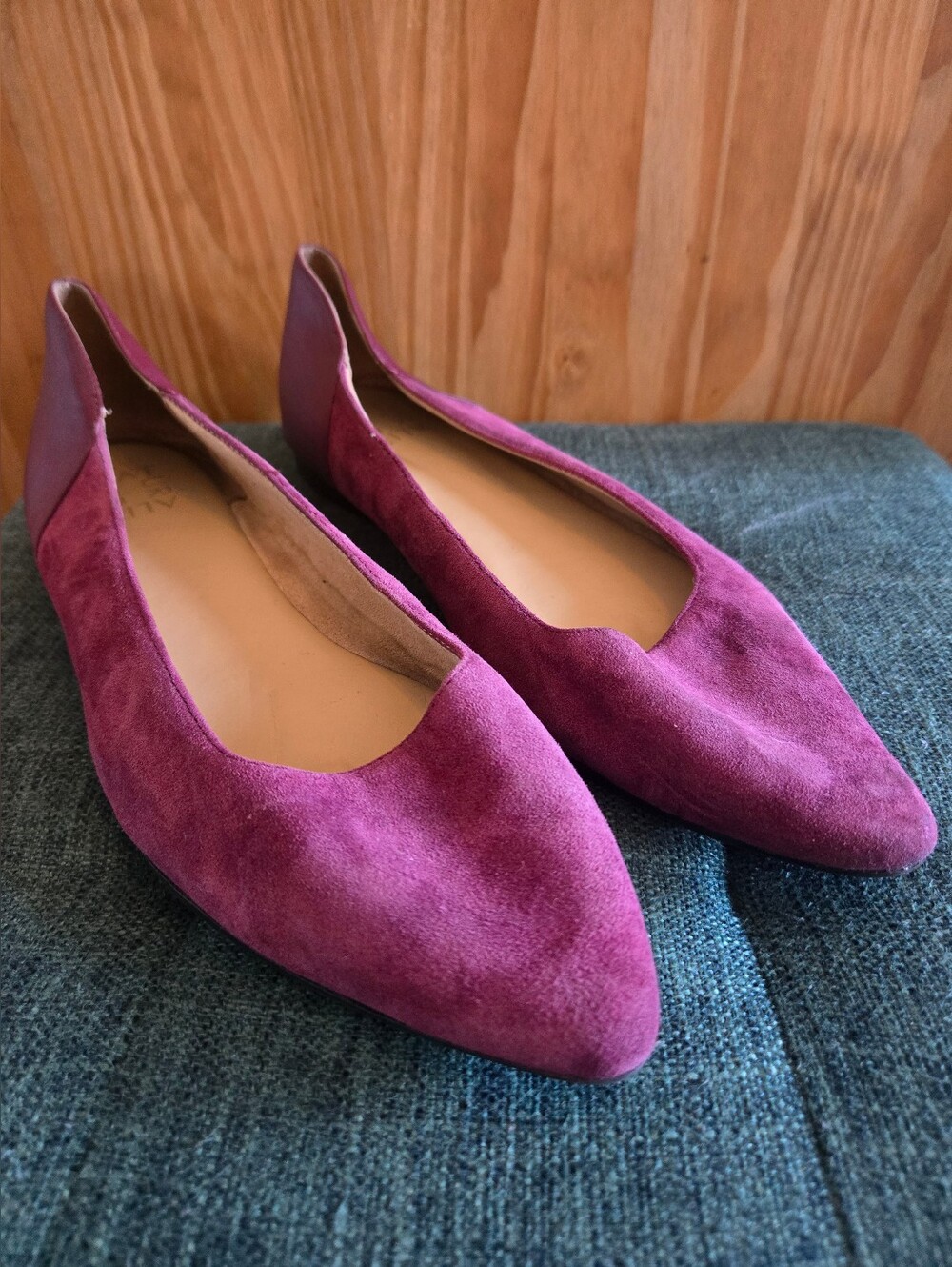 Naturalizer Rayna Pointed Toe Ballet Flats Boysenberry Purple Suede Women's 10M